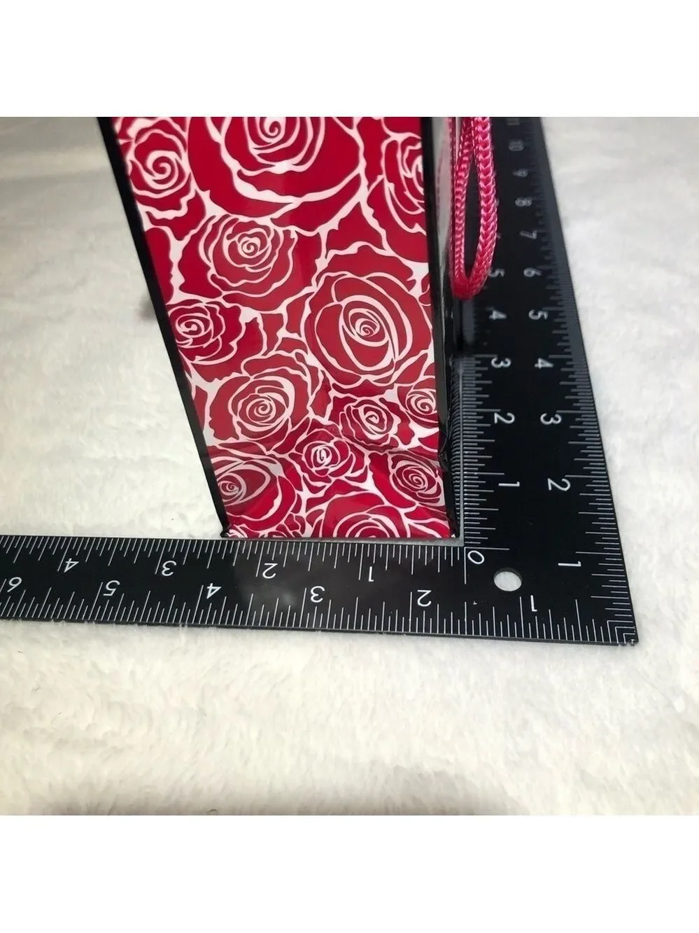 Small Brighton Black And Pink Roses Paper Gift Bag, Tissue Paper, and Gift Sack